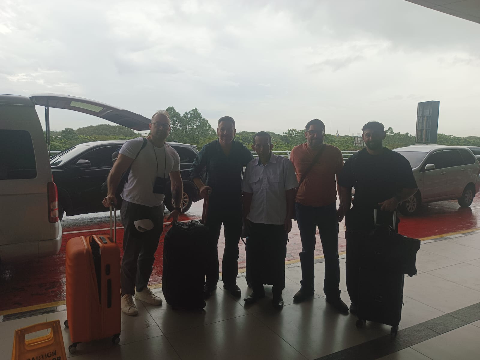 Group photo of international journalists with TransTour guides at Borobudur Temple